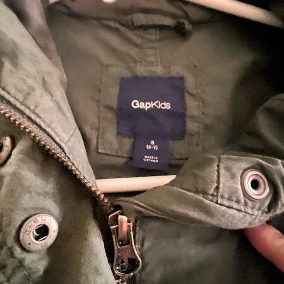 Girls Gap Spring Cotton Parka in Green Rapids sz S (6-7) - Picture 2 of 5